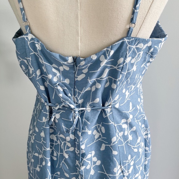 NEW DISSH Women's Size 14 Blue Print Midi Dress - Picture 8 of 11